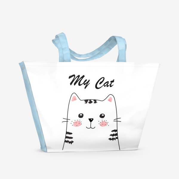 Пляжная сумка «Мой кот, скетч »