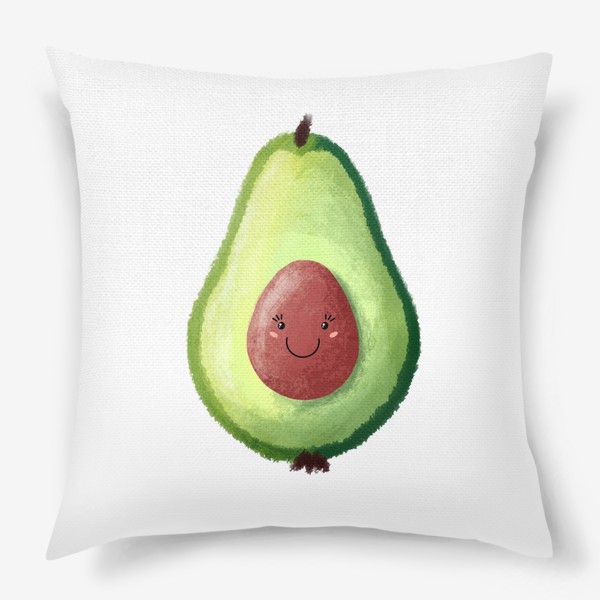 Подушка «Веселый авокадо с улыбкой»