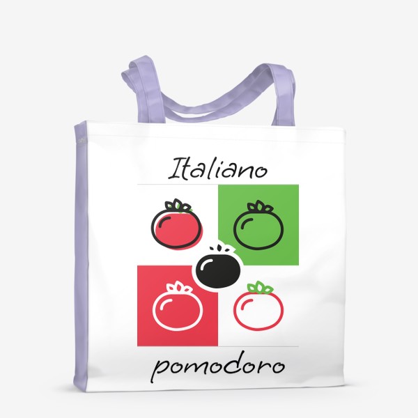 Сумка-шоппер «Любовь к Италии, итальянский помидор, пицца, Italiano pomodoro»