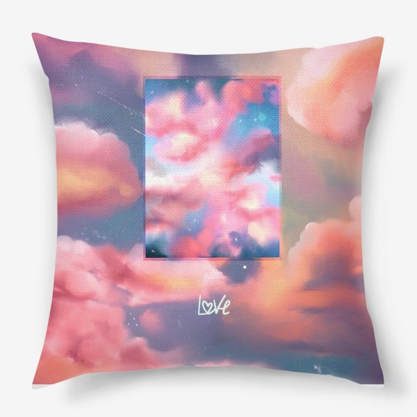 Подушка «Небо с розовыми облаками. »