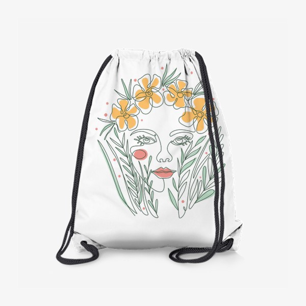Рюкзак «Девушка в цветах и травах, монолайн»