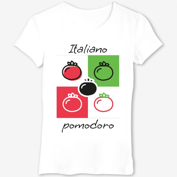 Футболка «Любовь к Италии, итальянский помидор, пицца, Italiano pomodoro»