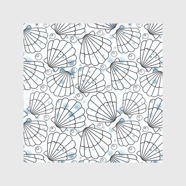 Скатерть «Морские ракушки с голубыми брызгами»