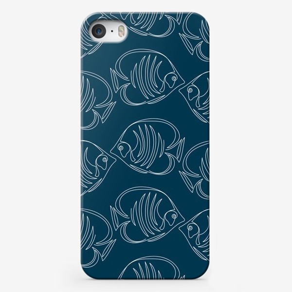 Чехол iPhone «Рыбки на синем»