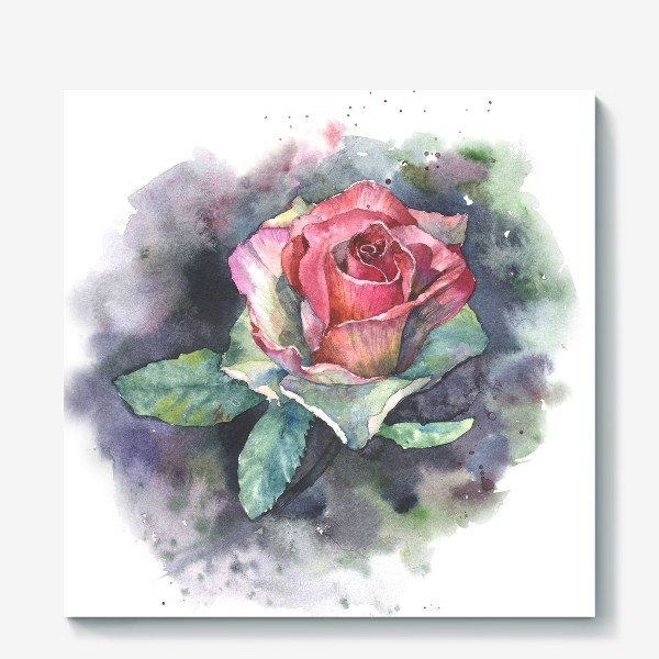 Холст «Акварельная роза»