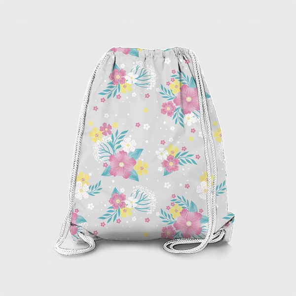 Рюкзак «цветы на сером фоне»
