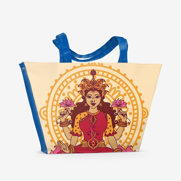 Пляжная сумка «Богиня Лакшми сидящая»