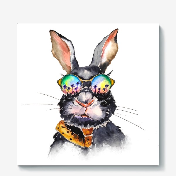 Холст &laquo;кролик год кролика черный водяной заяц заяц&raquo;