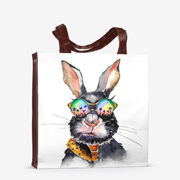 Сумка-шоппер «кролик год кролика черный водяной заяц заяц»