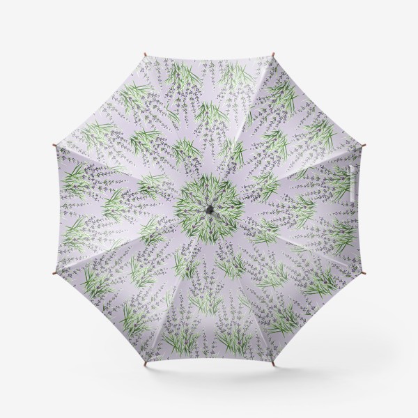 Зонт «Лаванда маркерами на сиреневом фоне, паттерн»