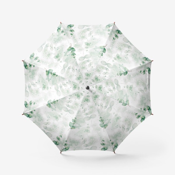 Зонт «Паттерн эвкалипт. Нежный принт. Зелёный принт.»