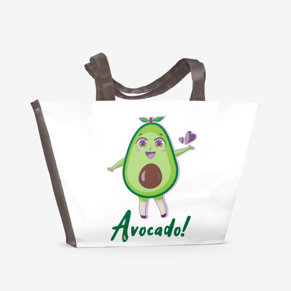 Пляжная сумка «Фруктовая девочка-аниме: Авокадо»
