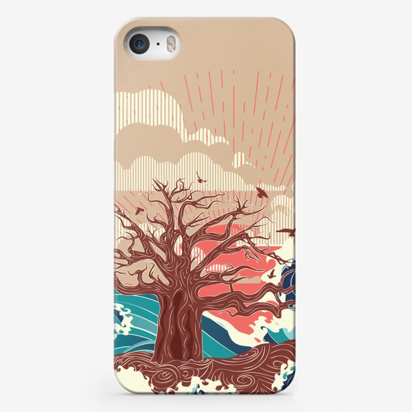 Чехол iPhone «Одинокое дерево на острове посреди океана»