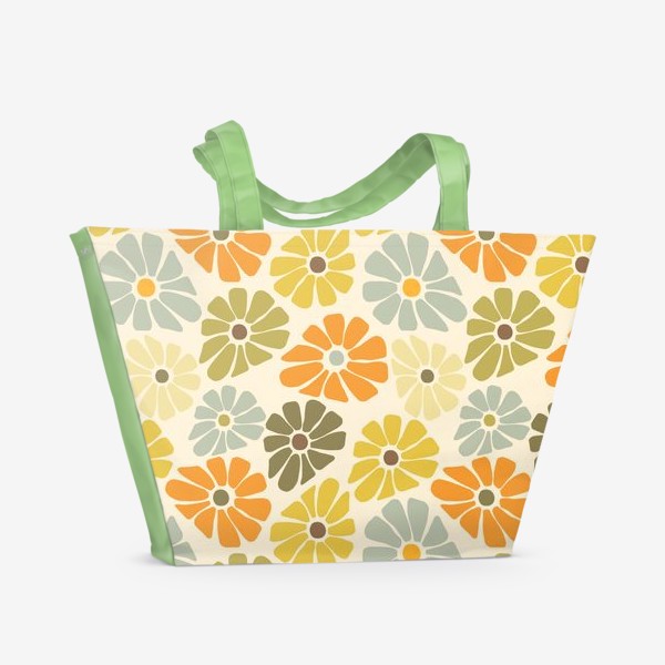 Пляжная сумка &laquo;Цветы в стиле ретро.&raquo;