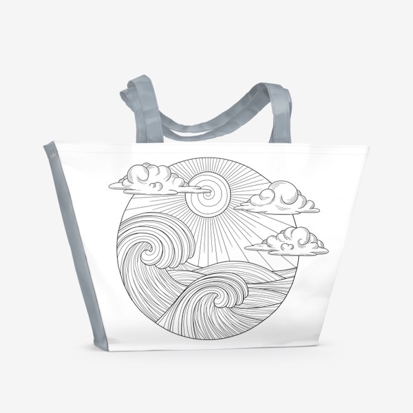 Пляжная сумка &laquo;Морские волны, облака и солнце&raquo;