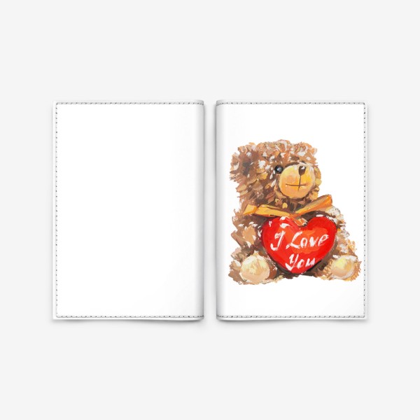 Обложка для паспорта «Влюбленный Мишка»