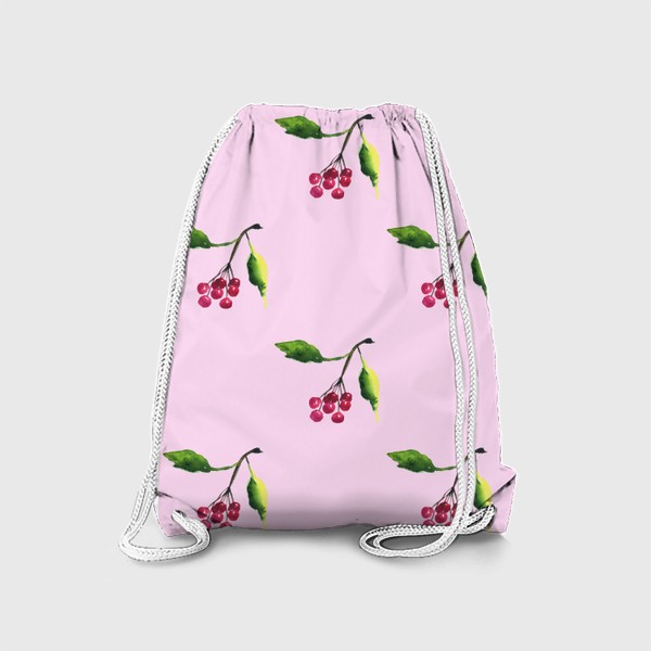 Рюкзак «Рябина акварельная на розовом»