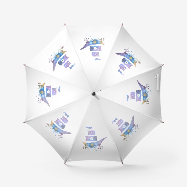 Зонт «Цветной кораблик плывущий по волнам»