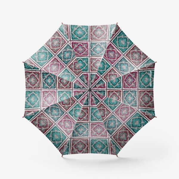 Зонт «Бабушкины квадраты, вязание, паттерн»