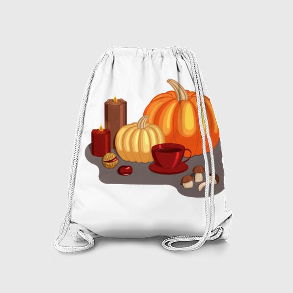 Рюкзак «Осень, тыквы, свечи, чай и каштаны»
