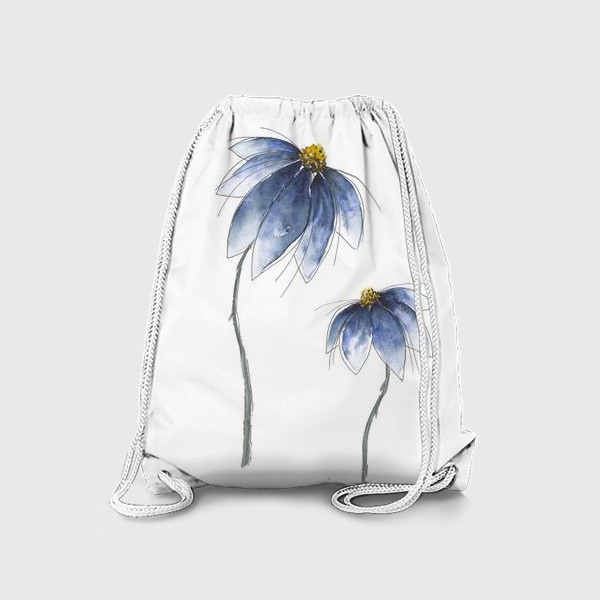 Рюкзак «Синие цветы, акварель»