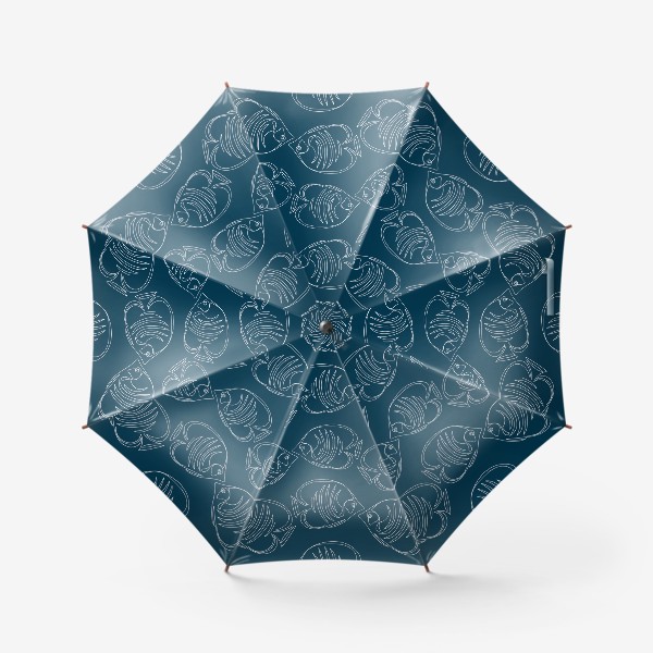 Зонт «Рыбки на синем»