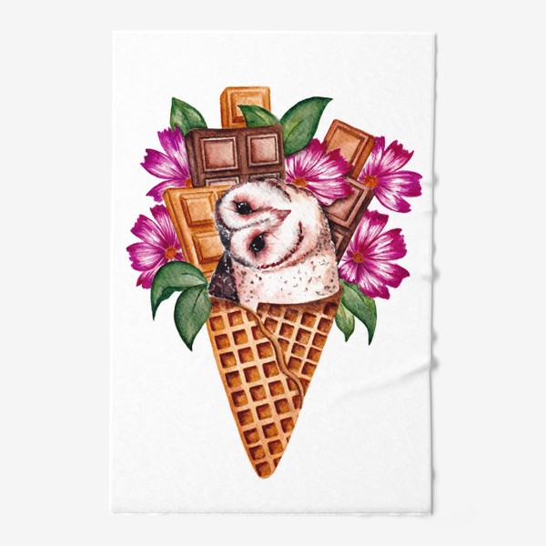 Полотенце «шоколадное мороженое и сова»