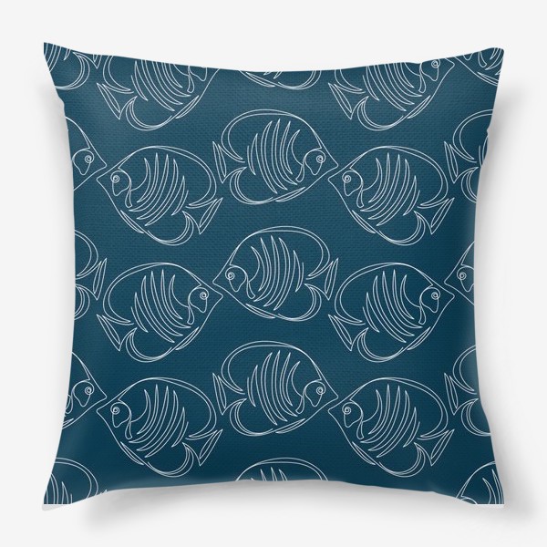 Подушка «Рыбки на синем»