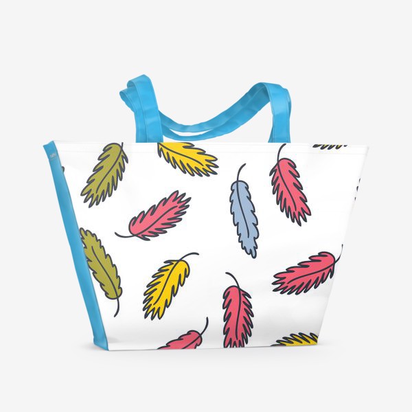 Пляжная сумка «Разноцветные перья»