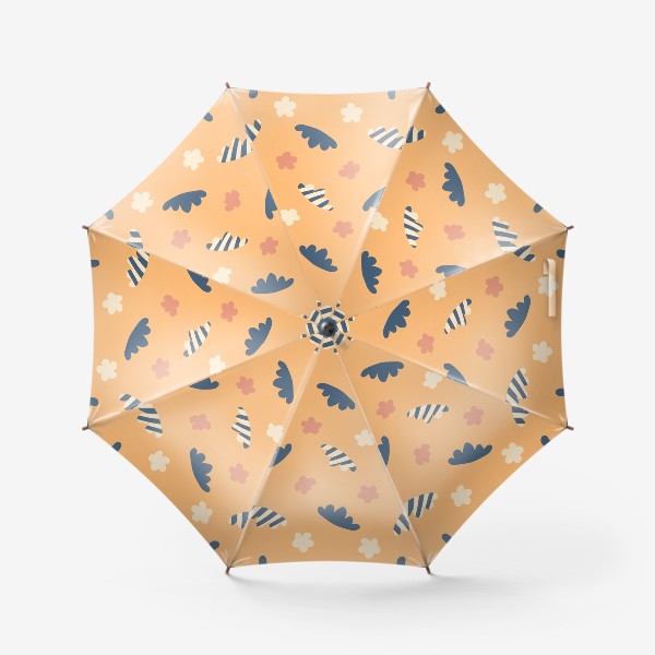 Зонт «Полосатые облака и абстрактные цветы»