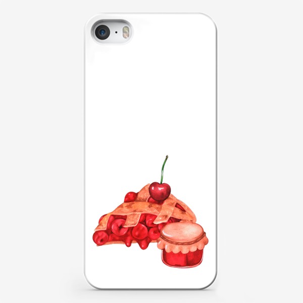 Чехол iPhone «Кусочек сладкого вишнёвого пирога с вареньем.»