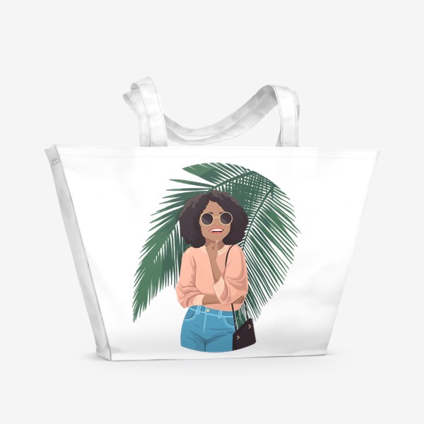 Пляжная сумка «Летнее настроение. Девушка на отдыхе»