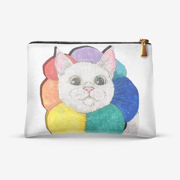 Косметичка «Котик в разноцветной подушке»