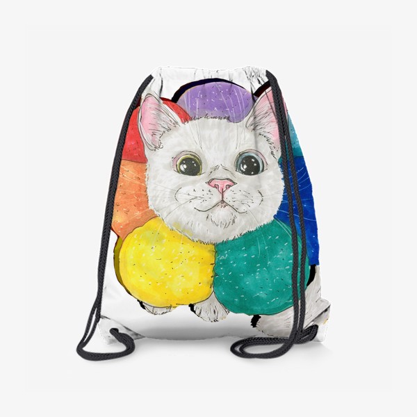 Рюкзак «Котик в разноцветной подушке»