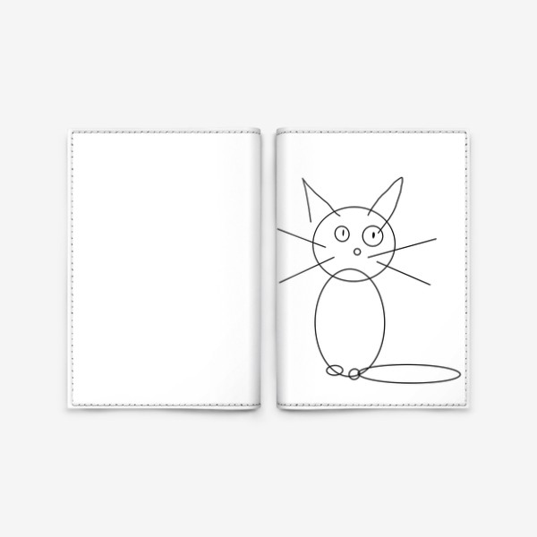 Обложка для паспорта «Смешной кот, котик, милый кот, детское»