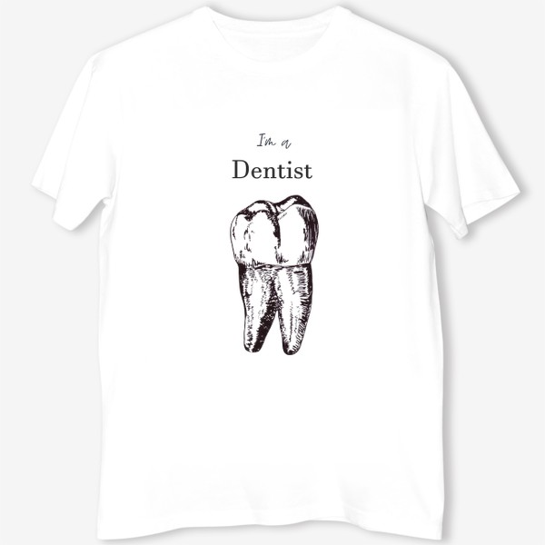 Футболка «зуб с надписью "стоматолог"»