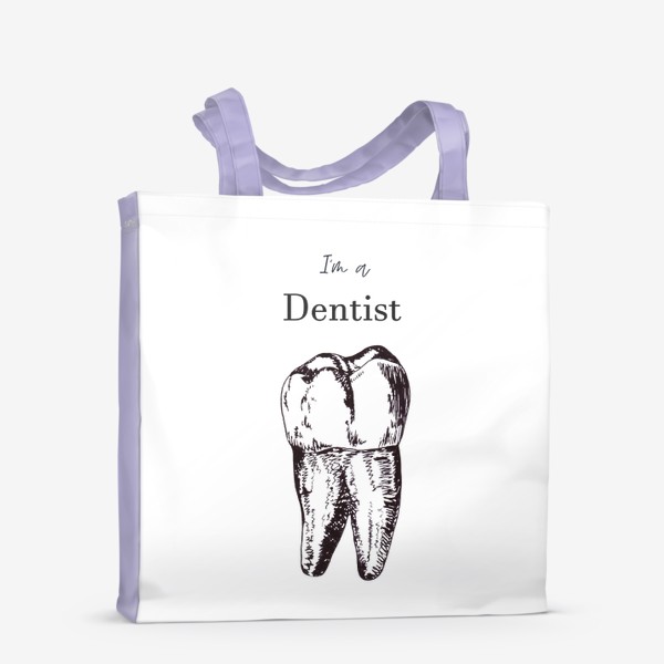 Сумка-шоппер «зуб с надписью "стоматолог"»