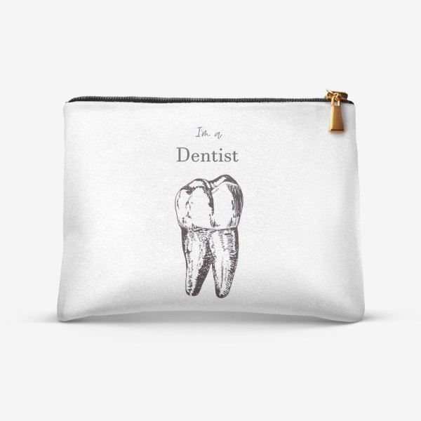 Косметичка «зуб с надписью "стоматолог"»