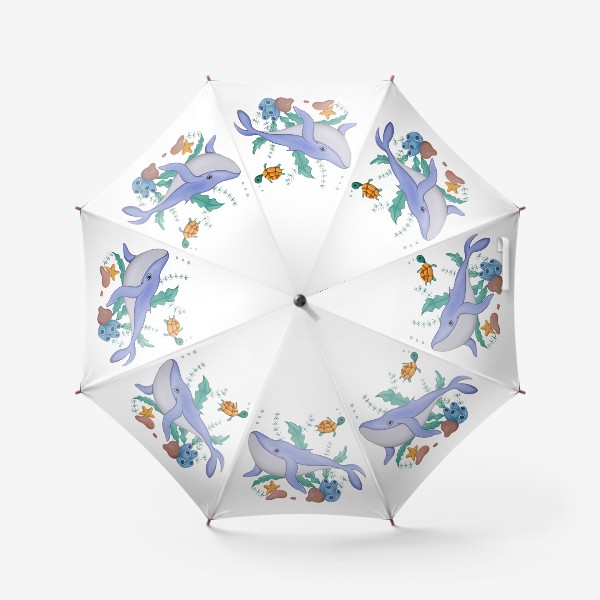 Зонт «Кит с черепашкой»