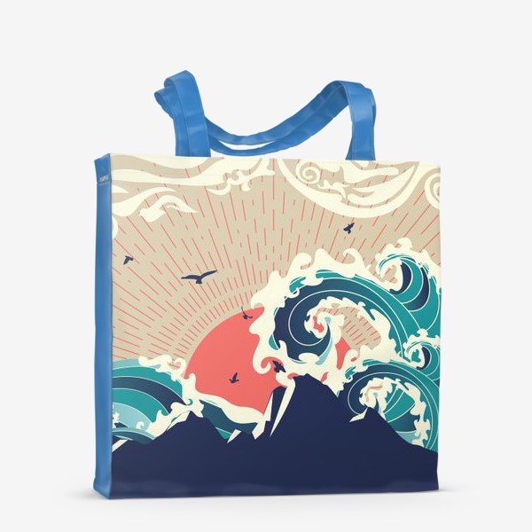 Сумка-шоппер «Волны разбиваются о скалы»
