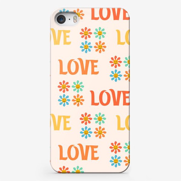 Чехол iPhone «Цветочный принт с буквами»