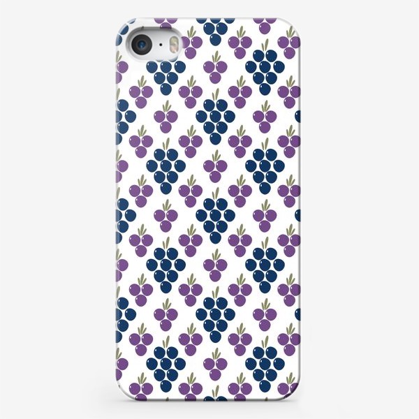 Чехол iPhone «Гроздья ягод. Синий виноград и фиолетовые ягоды.»