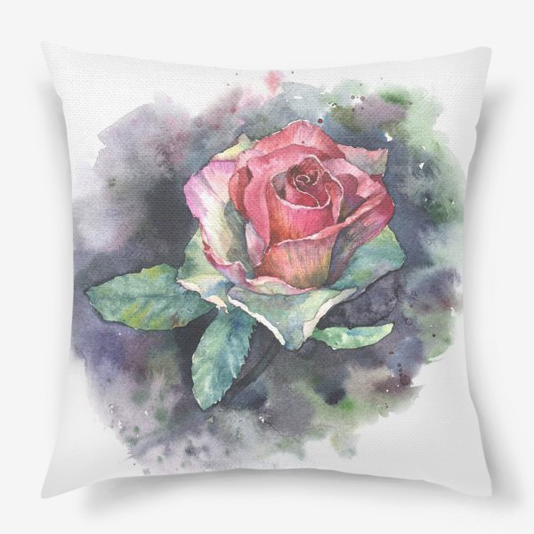 Подушка «Акварельная роза»