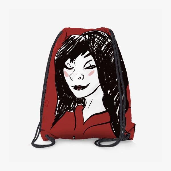 Рюкзак «девушка на красном фоне»