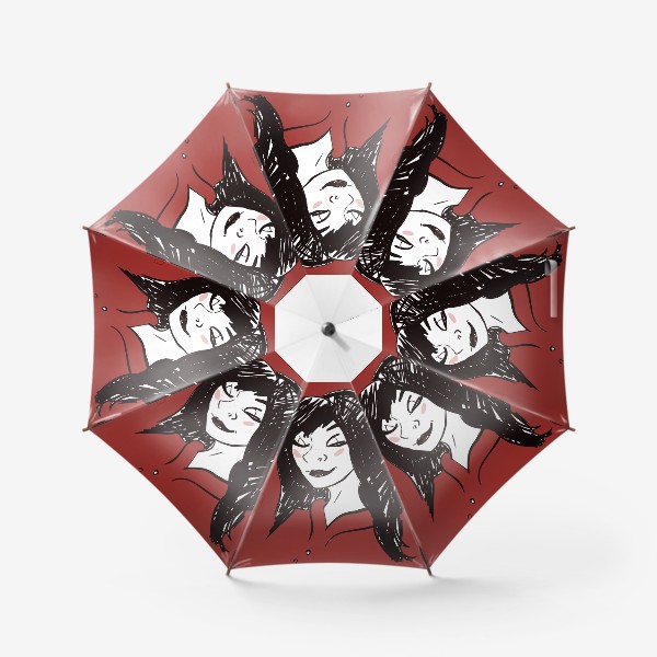 Зонт «девушка на красном фоне»