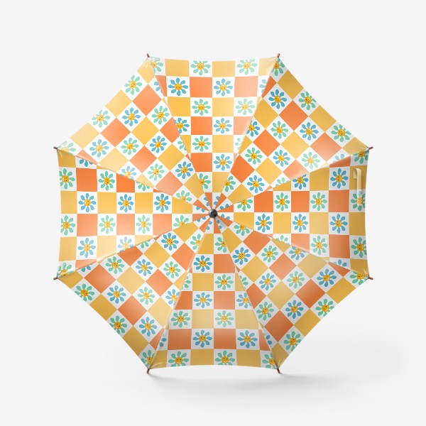 Зонт «Ромашки в квадратах»