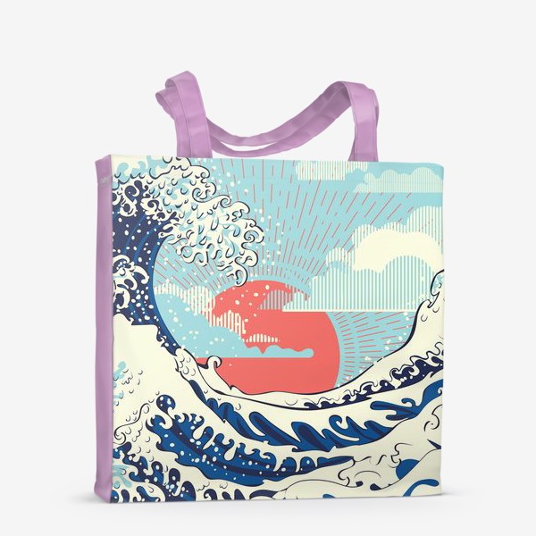 Сумка-шоппер &laquo;Морской пейзаж с большими волнами&raquo;