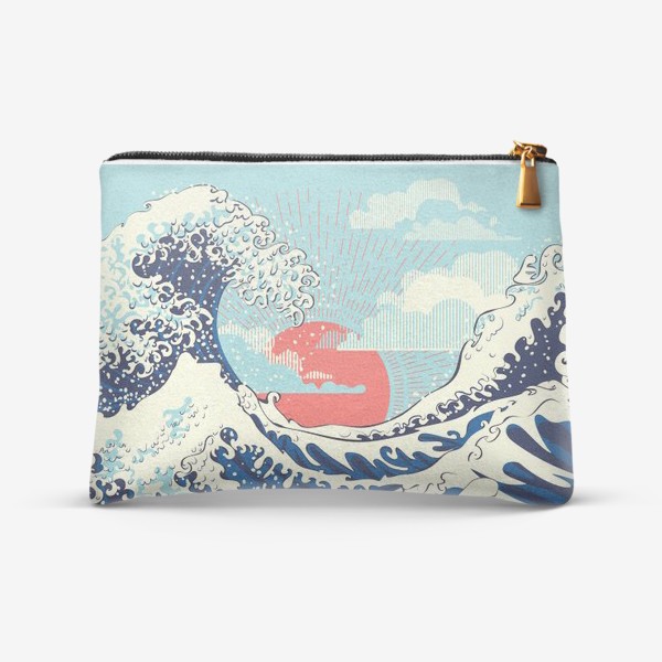 Косметичка «Морской пейзаж с большими волнами»