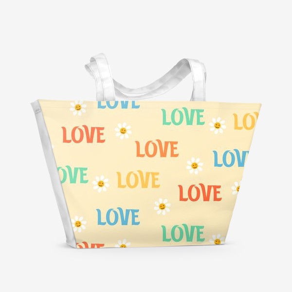 Пляжная сумка «Любовь и ромашки»