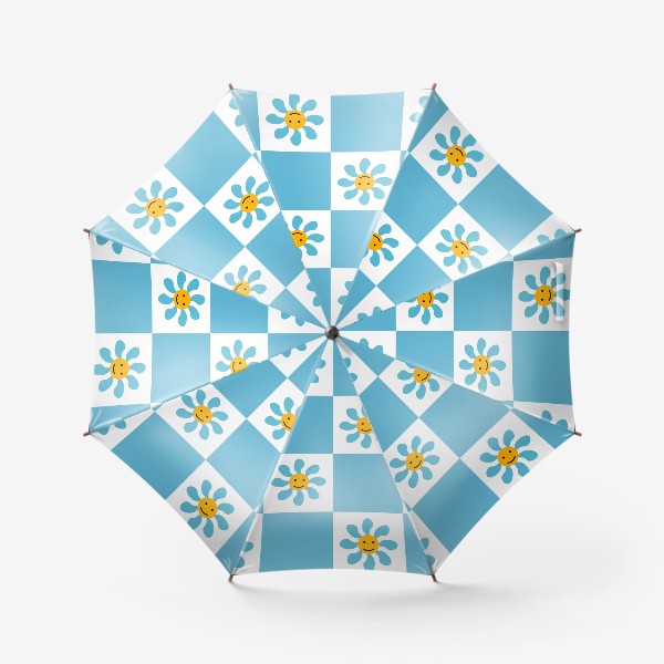 Зонт «Голубые ромашки»
